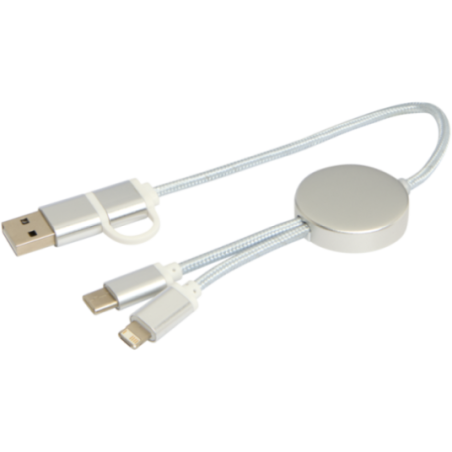 Câble de charge publicitaire 5-en-1 de 30 cm Alasia 