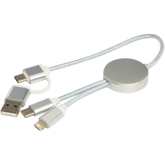 Câble de charge publicitaire 5-en-1 de 30 cm Alasia 