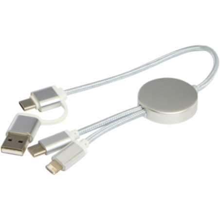 Câble de charge publicitaire 5-en-1 de 30 cm Alasia 