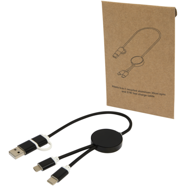 Câble de charge publicitaire 5-en-1 de 30 cm Alasia 