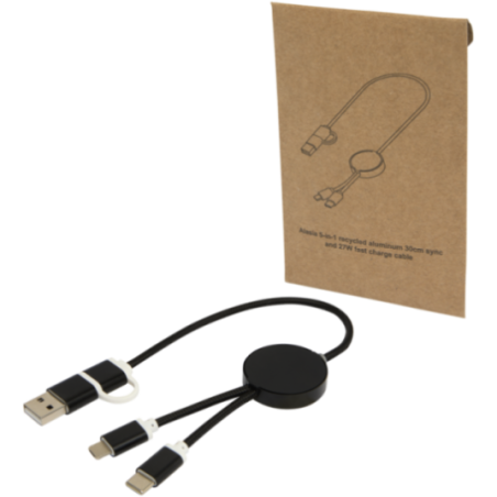 Câble de charge publicitaire 5-en-1 de 30 cm Alasia 