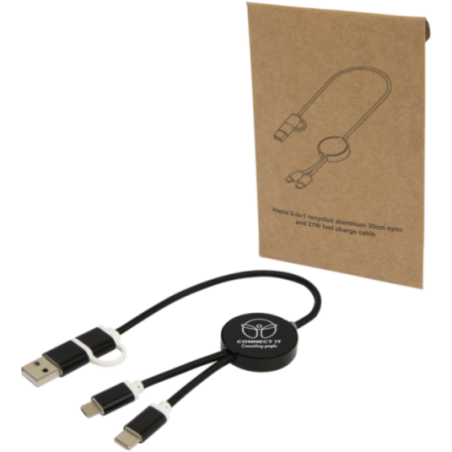 Câble de charge publicitaire 5-en-1 de 30 cm Alasia 