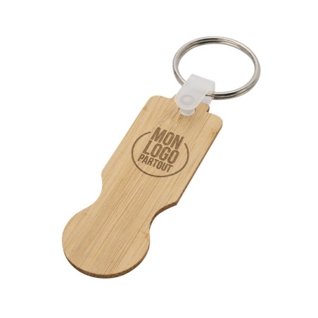 Porte-clés jeton en bambou Ronan 