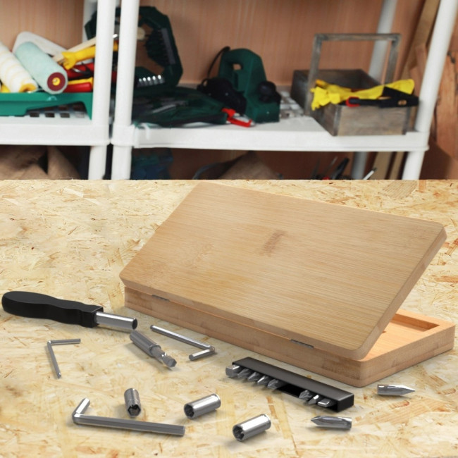 Boîte à outils personnalisée en bambou Rivet 