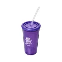 Gobelet avec paille à double paroi Stadium 350 ml 