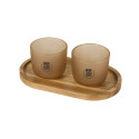 Tasses en verre avec plateau de service Male 