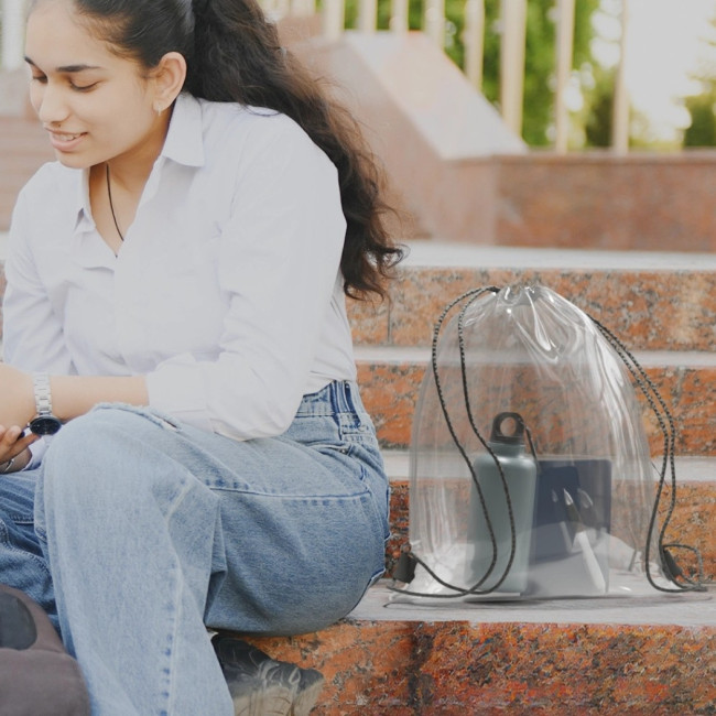Sac cordon personnalisé transparent Lancaster 