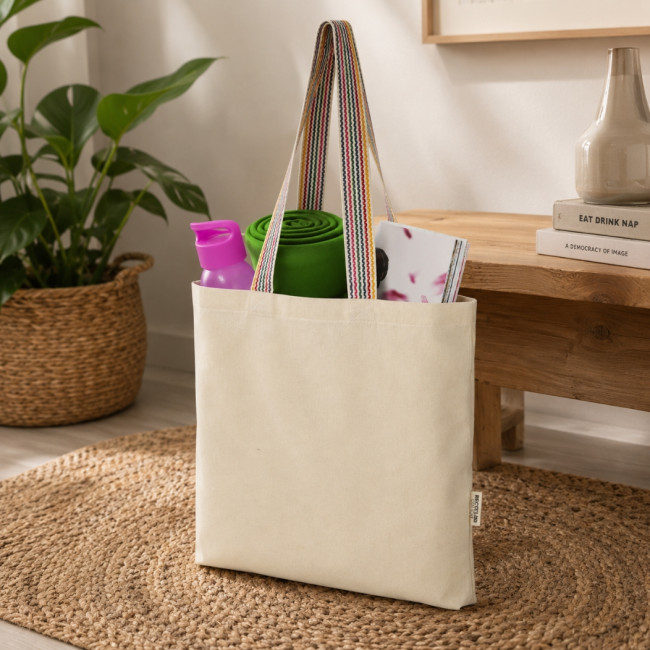 Sac shopping en coton recyclé Rainbow 