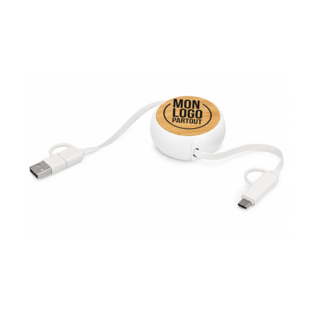 Câble de charge rétractable 100 cm Chechia 