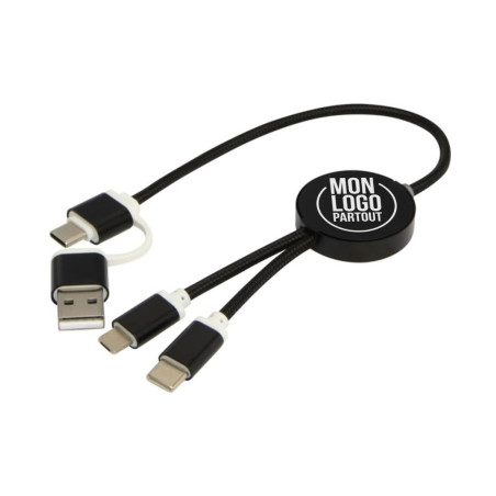 Câble de charge publicitaire 5-en-1 de 30 cm Alasia 