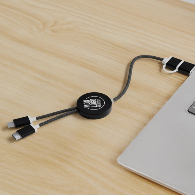 Câble de charge publicitaire 5-en-1 de 30 cm Alasia 