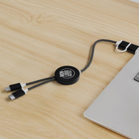 Câble de charge publicitaire 5-en-1 de 30 cm Alasia 
