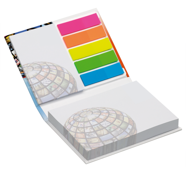 Bloc de notes adhésives avec couverture rigide 