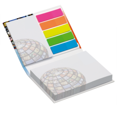 Bloc de notes adhésives avec couverture rigide 