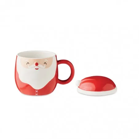 Mug publicitaire de Noël avec couvercle Santa 