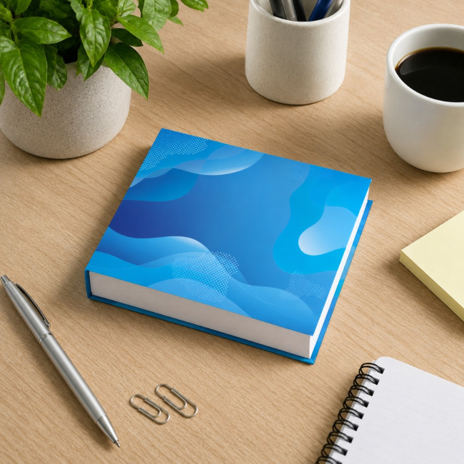 Bloc de notes adhésives avec couverture rigide 