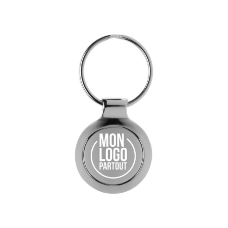 Porte-clés rond publicitaire en métal 