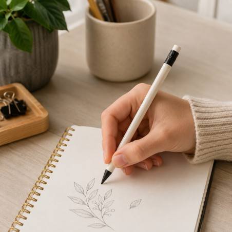 Crayon infini publicitaire en carton de lait Horocks 