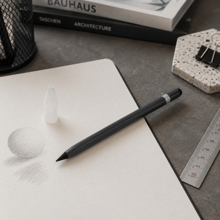 Crayon infini publicitaire en aluminium avec gomme 