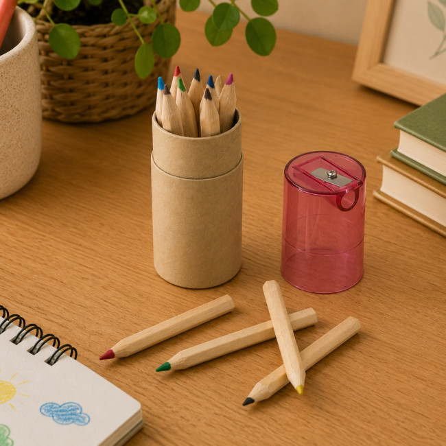 Set 12 crayons de couleurs publicitaire Lambut 