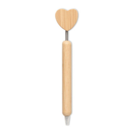 Stylo à bille cœur en bambou Corapen 