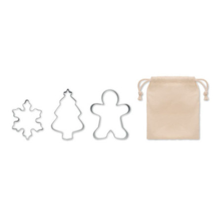 Set de 3 emporte pièces de Noël Cookies 