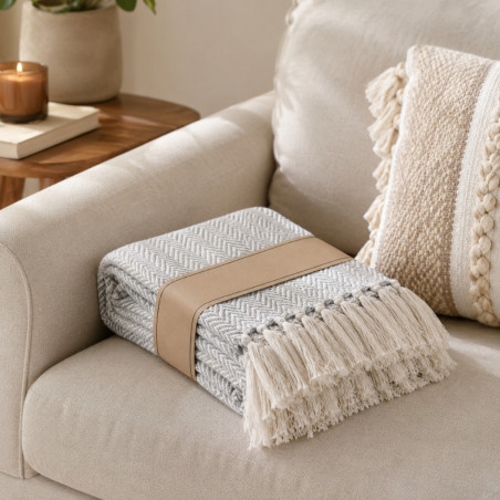 Couverture personnalisée à franges Ammos 