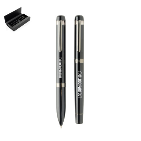 Coffret de stylos en acier recyclé Swiss Peak OSLO 