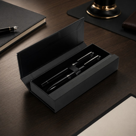 Coffret de stylos en acier recyclé Swiss Peak OSLO 