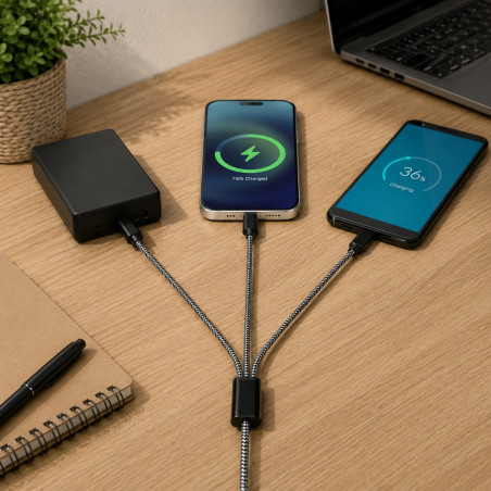 Câble de recharge publicitaire 5-en-1 Alphecca 