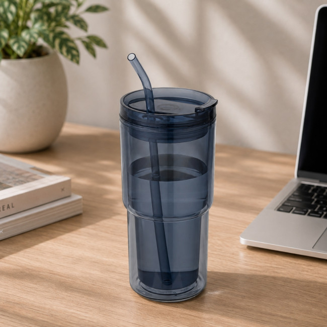 Gobelet avec paille personnalisé Archer 480 ml 