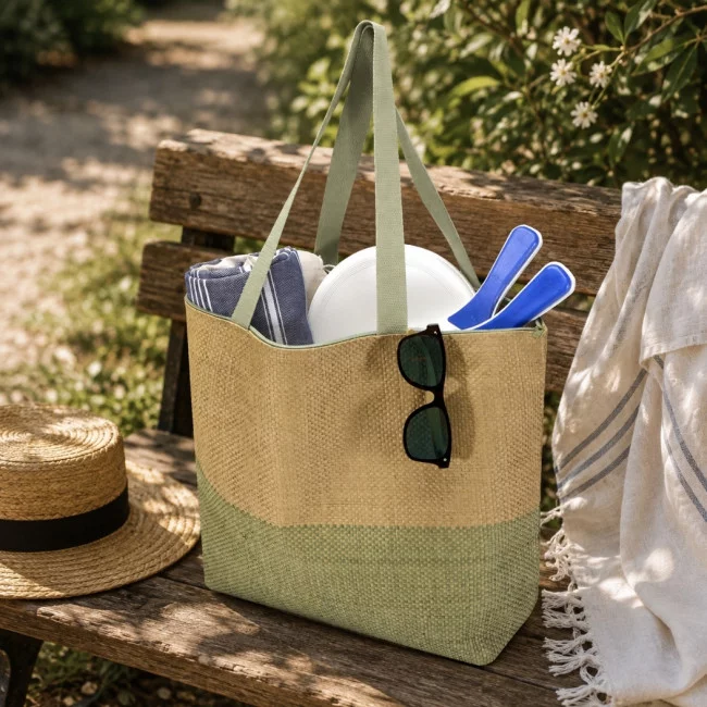 Sac cabas personnalisé en papier paille Rhythm 