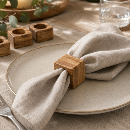 Ronds de serviette en bois d'acacia Napora 