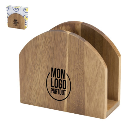 Porte-serviettes de table en bois d'acacia 