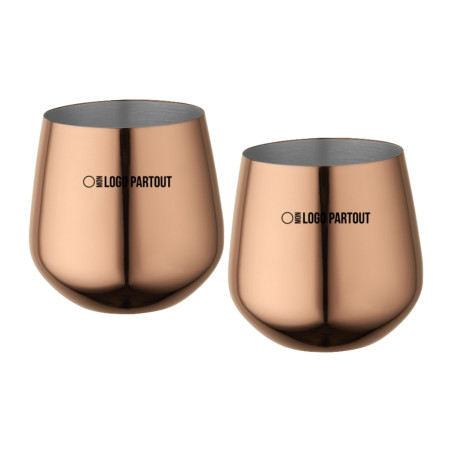 Lot de 2 verres personnalisés en inox Cascade 540 ml 