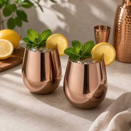 Lot de 2 verres personnalisés en inox Cascade 540 ml 