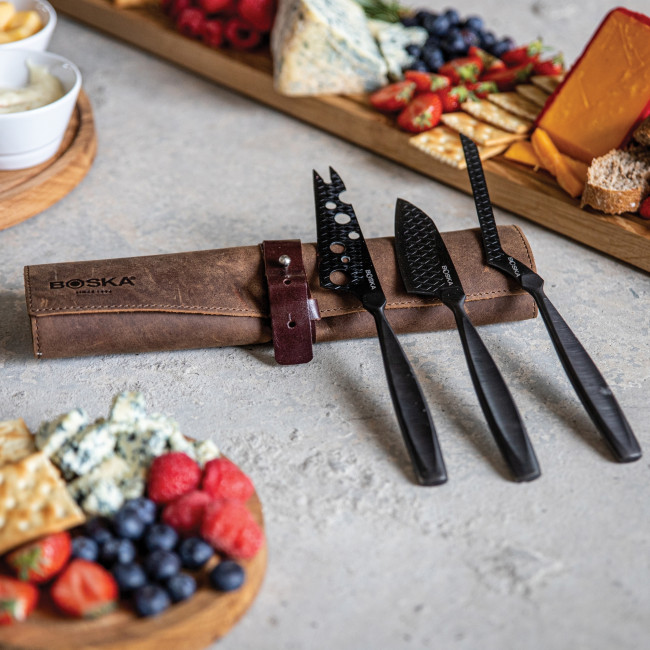 Set couteaux à fromage personnalisé BOSKA Monaco+ Noir 
