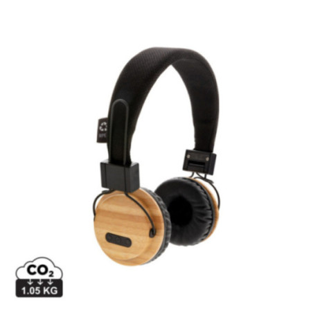 Casque audio personnalisé en bambou 
