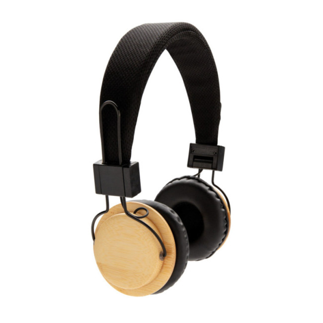 Casque audio personnalisé en bambou 