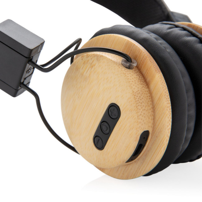 Casque audio personnalisé en bambou 