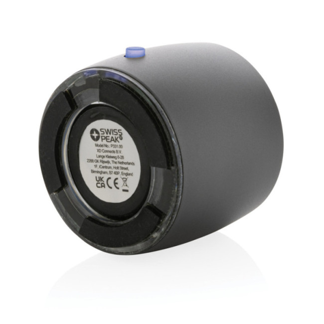 Enceinte personnalisable 3W aluminium recyclé RCS Swiss peak 