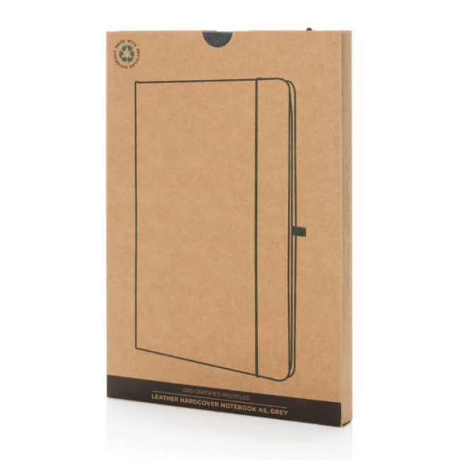 Carnet personnalisé A5 à couverture rigide en cuir recyclé 