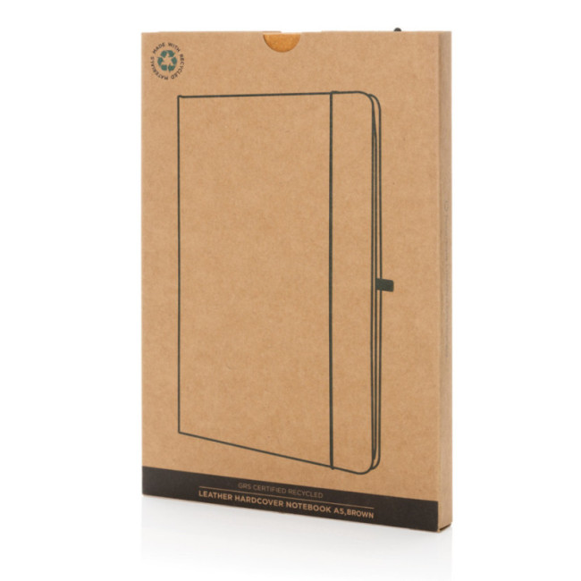 Carnet personnalisé A5 à couverture rigide en cuir recyclé 