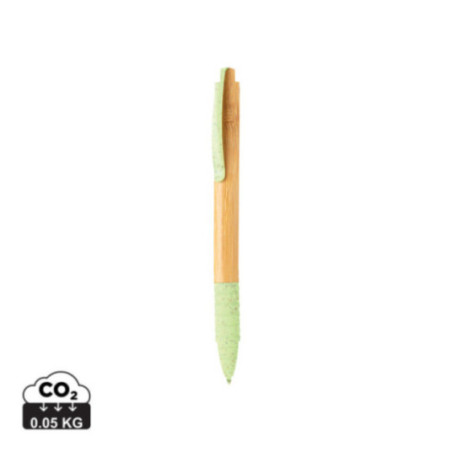 Stylo personnalisé en bambou et fibre de paille 