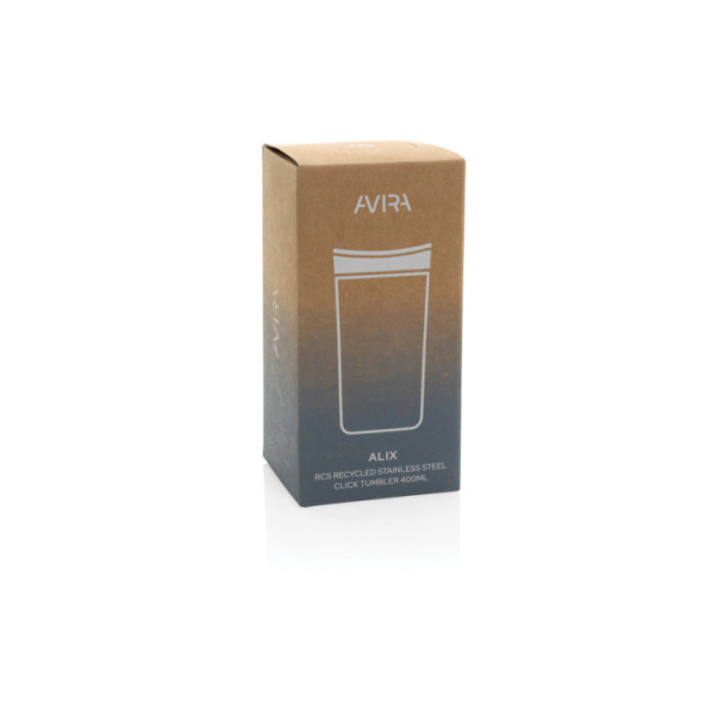 Mug de voyage personnalisé en acier recyclé Avira Alix 400ml 