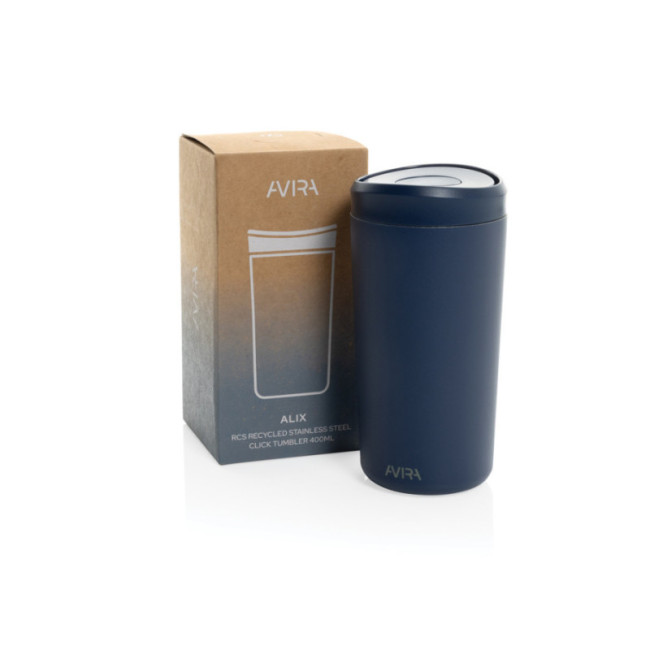 Mug de voyage personnalisé en acier recyclé Avira Alix 400ml 