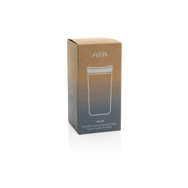 Mug de voyage personnalisé en acier recyclé Avira Alix 400ml 