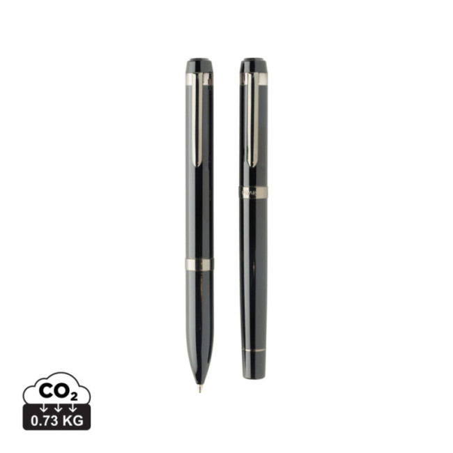 Coffret de stylos en acier recyclé Swiss Peak OSLO 