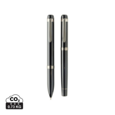 Coffret de stylos en acier recyclé Swiss Peak OSLO 
