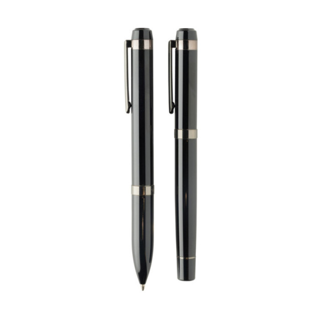 Coffret de stylos en acier recyclé Swiss Peak OSLO 